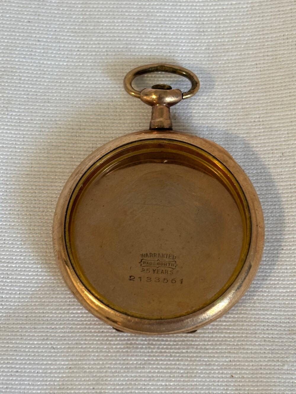 Vintage Wadsworth Gold Filled 25 Years Pocket Watch Case For Parts READ
